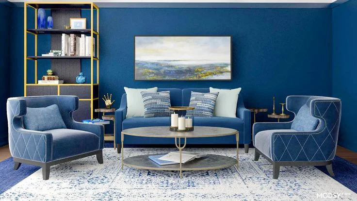 Монохромна цветна схема с различни нюанси, тонове и сенки на един и същи цвят, подредени в градация.