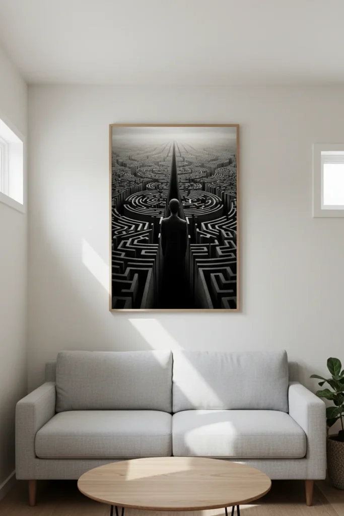 Принт с перспектива в малка дневна – илюзия за продължениеКратко описание: